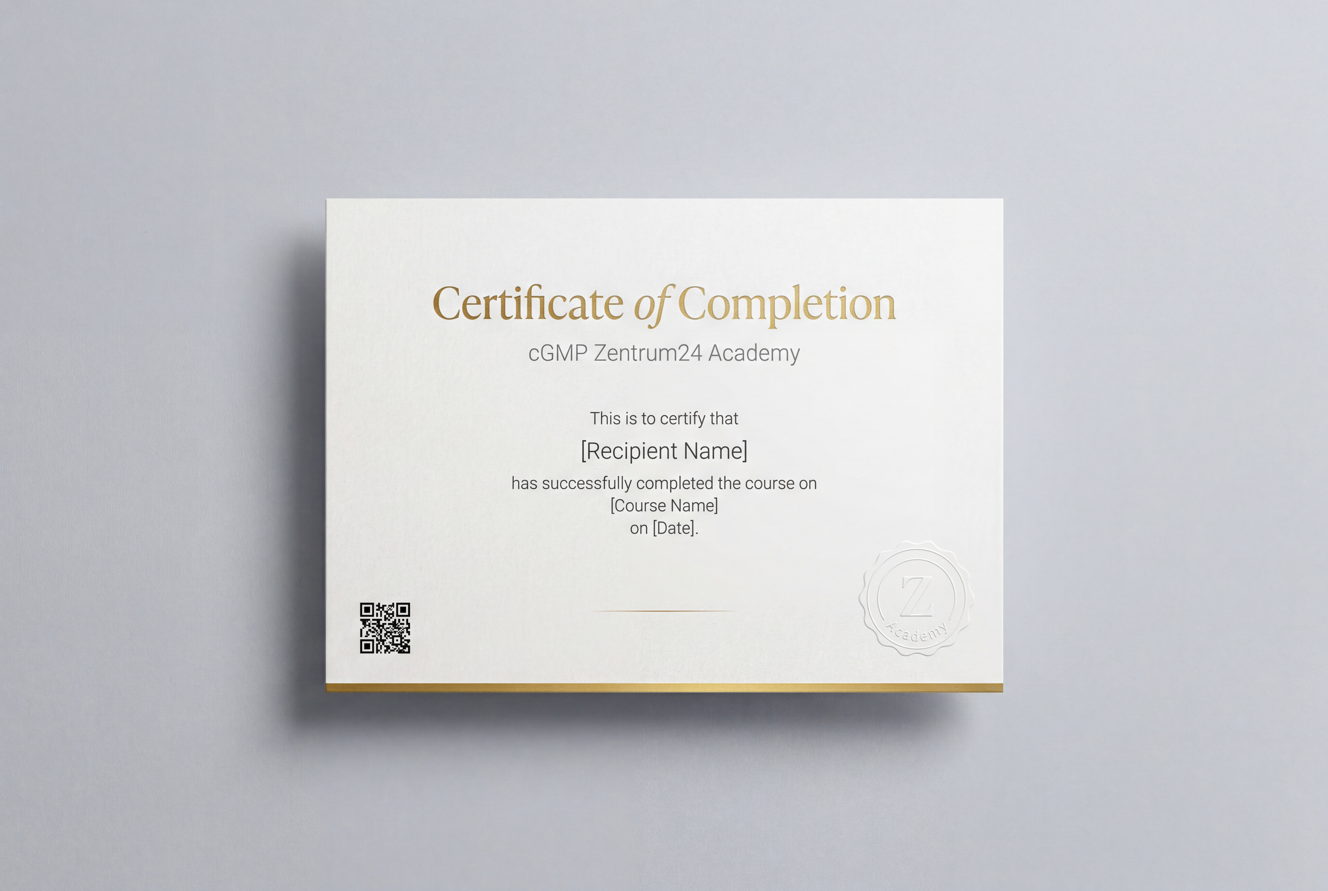 Certificate of Completion
